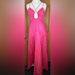 Undercover Vibrant Strappy Pink Maxi Slip Dress